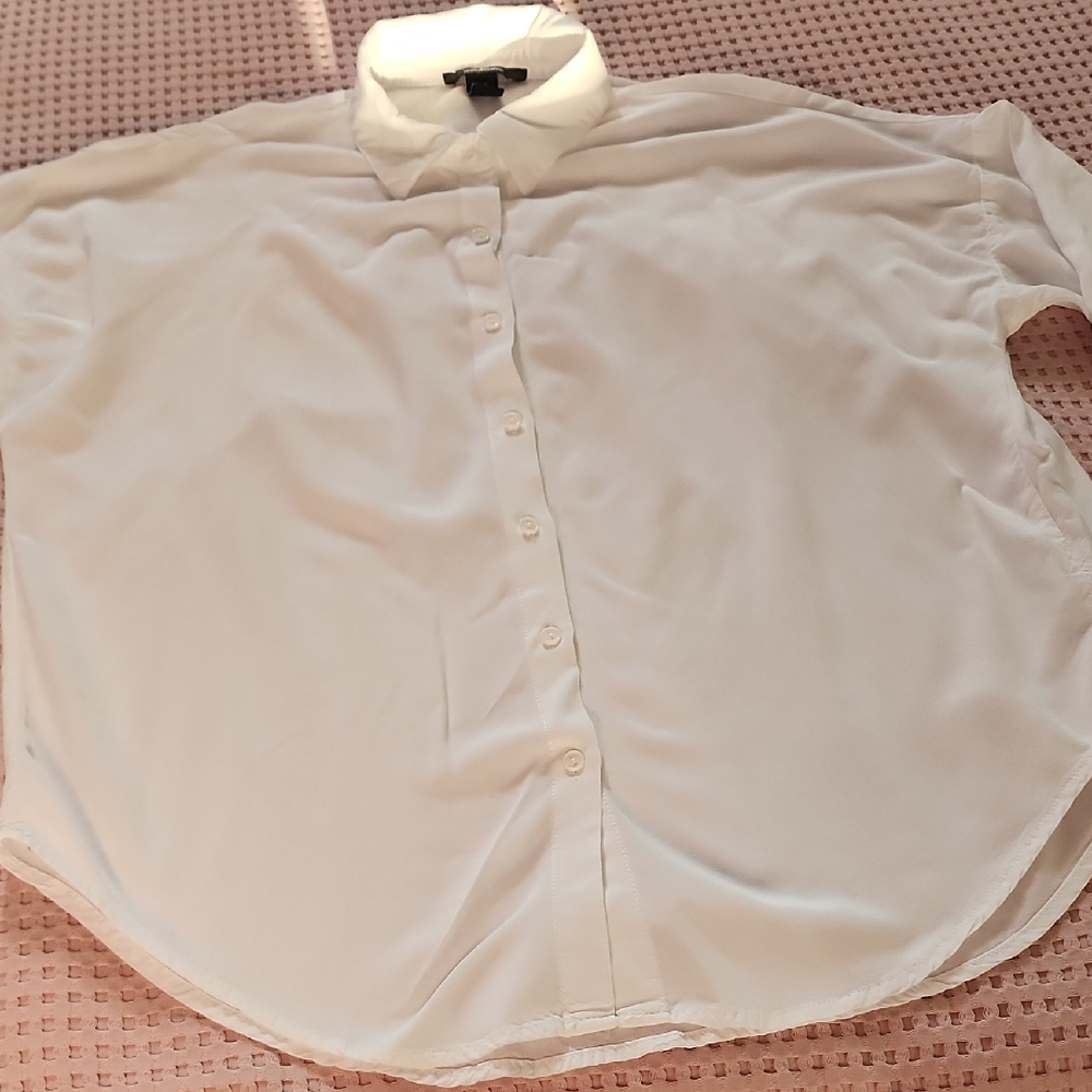 Ambiance Classic White Button-Down Blouse